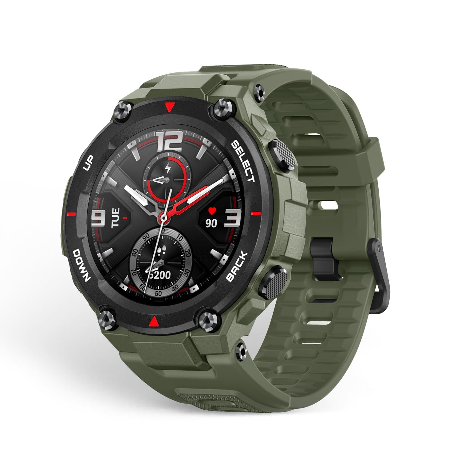 Amazfit T-RexWearablesAmazfit T-Rex Unleash your instinct Key Features: 12 Military Grade Certifications, Resistant to Harsh Environments 20-Day Battery Life High-Precision GPS Water Resistant to 50 Meters 14 Sports Modes Weather Notification, Call Remind